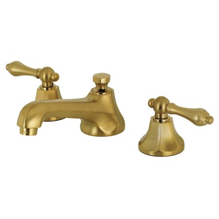 KINGSTON BRASS KS4467AL 8" Widespread Bathroom Faucet, Brushed Brass KS4467AL